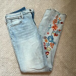 Driftwood Floral Embroidered Jeans